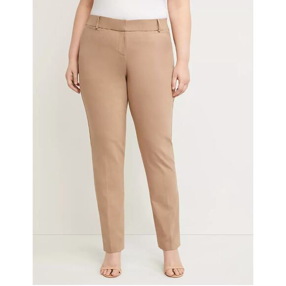 LANE BRYANT NWT Allie Sexy Stretch Straight Leg Pant in Khaki // 28R - Picture 1 of 13